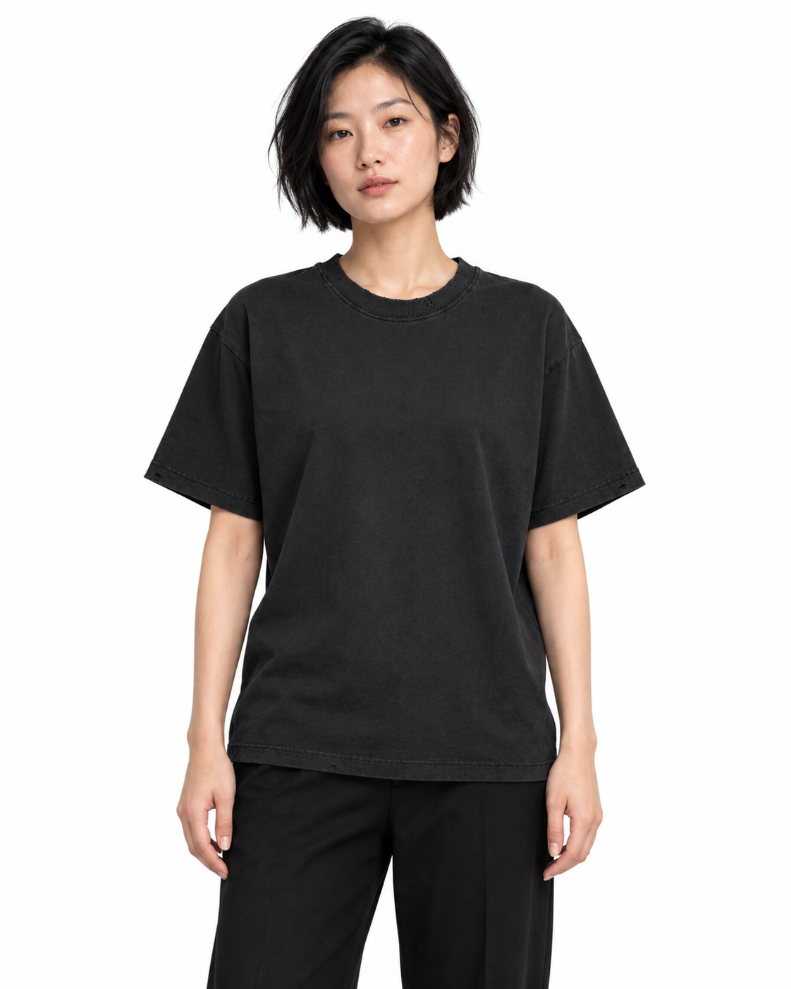 KI-Stylingbild: BONNHAIR T-Shirt Black Rock; illustrative Modelansicht, keine verbindliche Passformdarstellung.